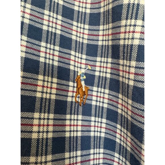 Ralph Lauren Classic Fit Shirt 👔 Mens S | Plaid Red White Blue | 100% Cotton - Picture 4 of 8